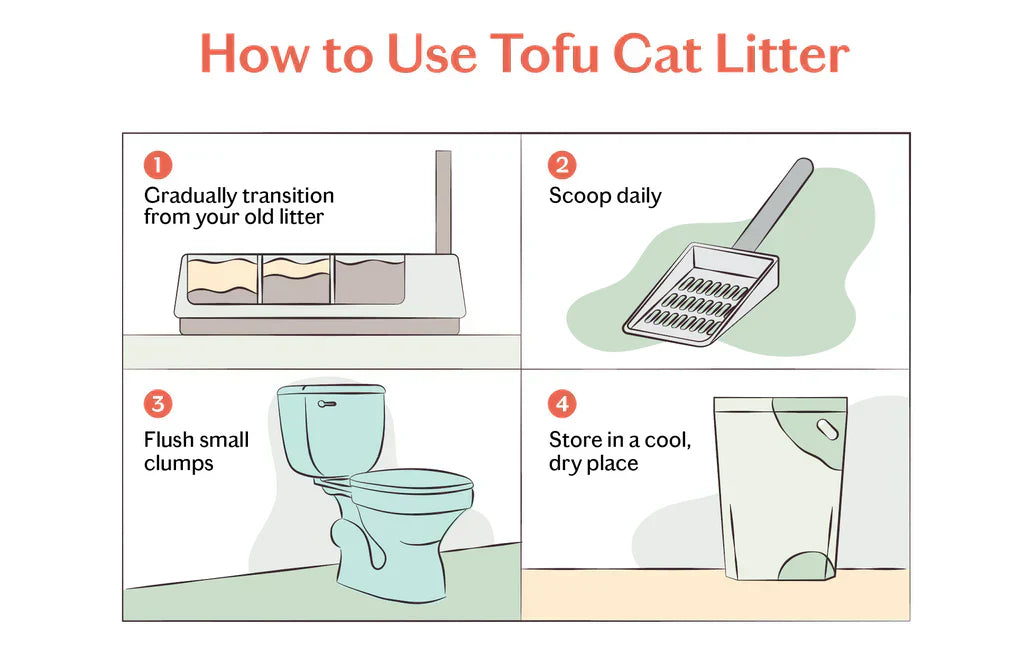 A clean, modern bathroom interior with a fresh tofu cat litter tray, demonstrating high-quality biodegradable cat litter suitable for hygienic condo living in Malaysia