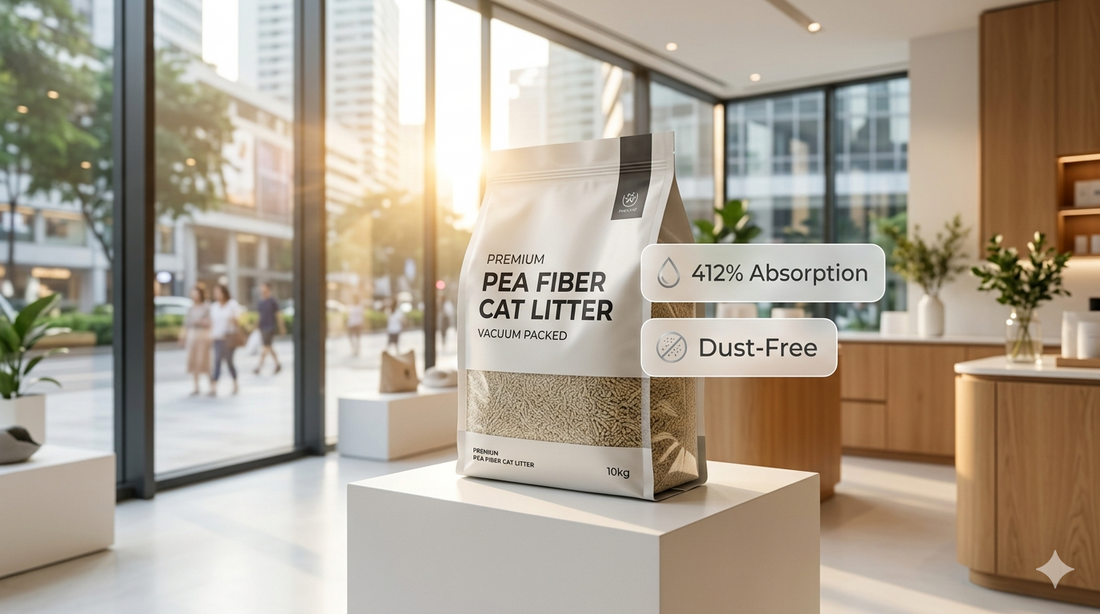 Premium tofu cat litter wholesale supply and OEM manufacturing for luxury pet boutiques in Singapore, Bangsar, and Kuala Lumpur TRX districts